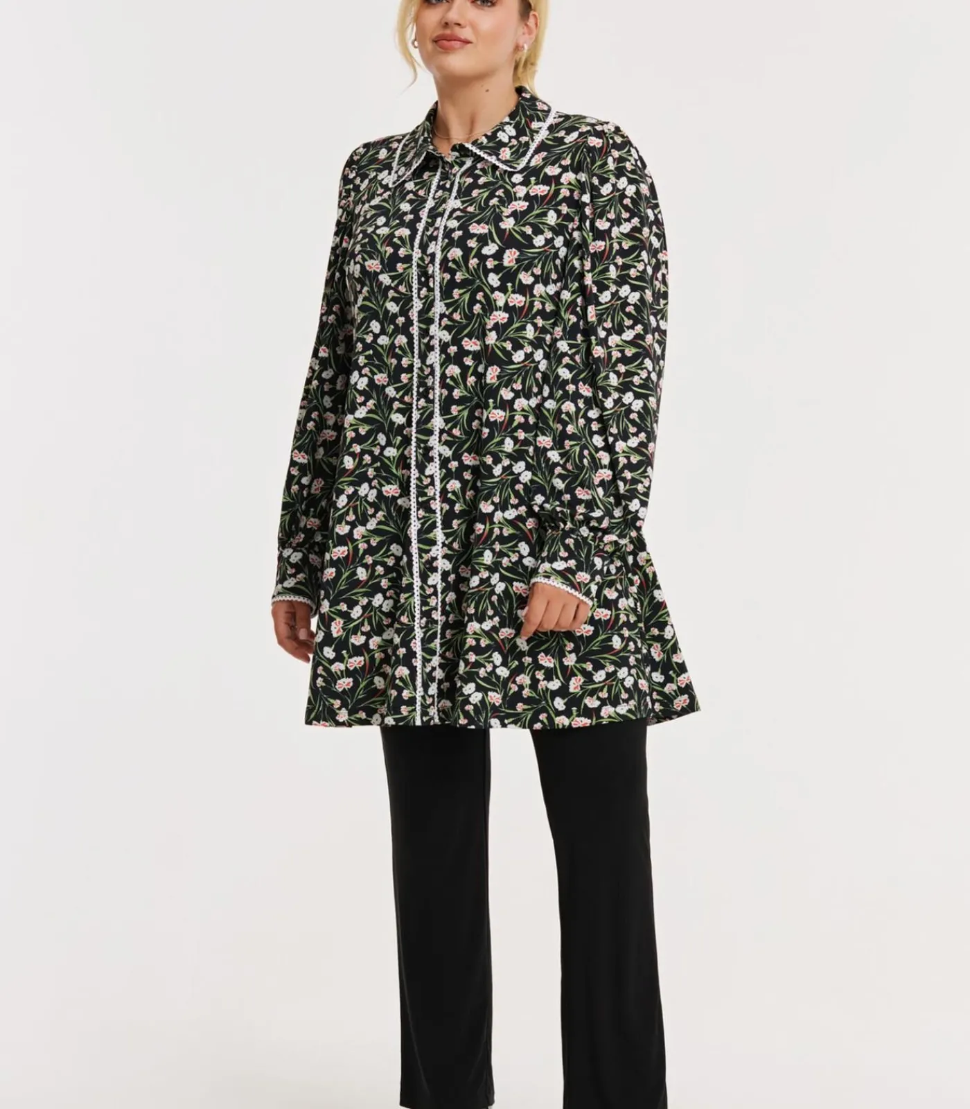 YOEK Dames Blouse print black Outlet