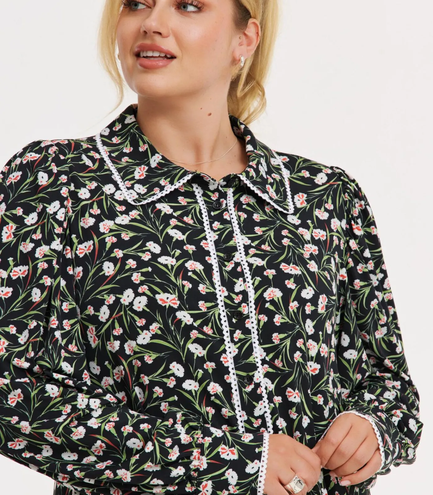 YOEK Dames Blouse print black Outlet