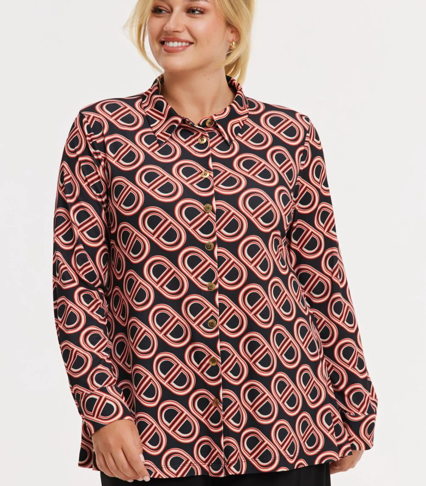 YOEK Dames Blouse print black Outlet