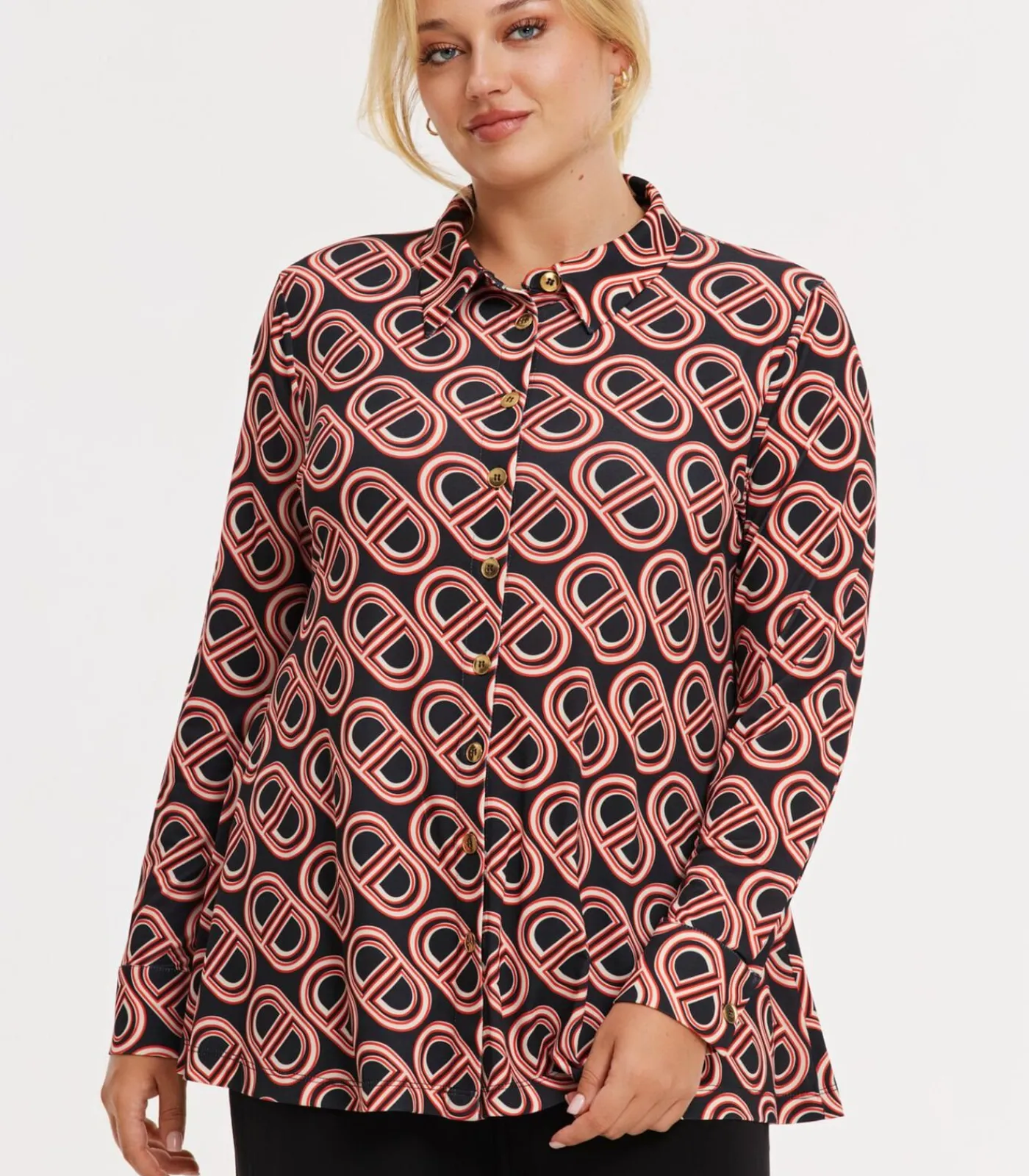 YOEK Dames Blouse print black Outlet