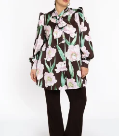 YOEK Dames Blouse print brown Outlet