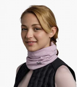 BUFF Dames choker van halfdikke merinoswol Melang pink Discount