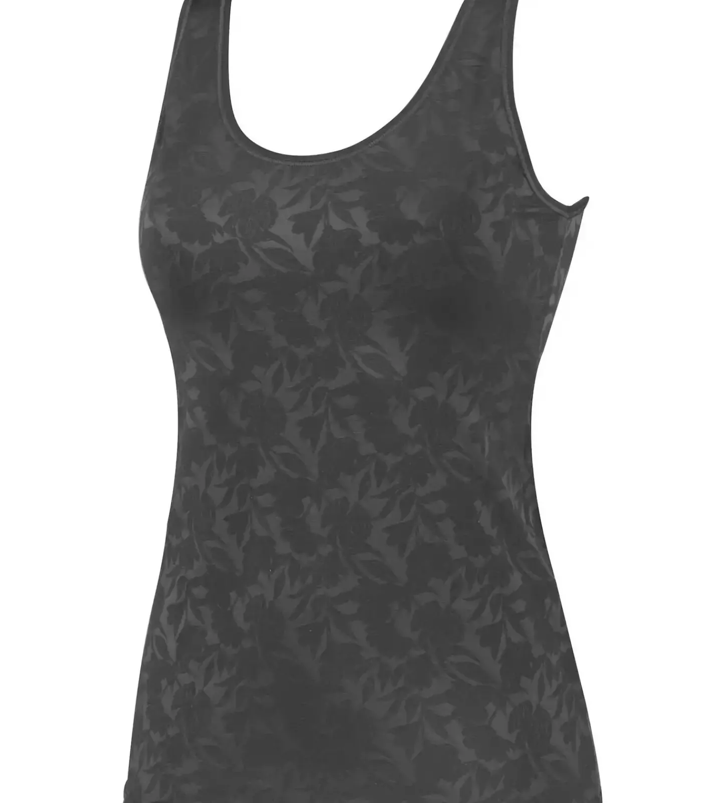 Avet Dames hemd microfiber - Floral - Microvezel onderhemd met brede bandjes black Discount