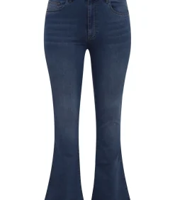 YOEK Dames Jeans Flare Fit Indigo Discount