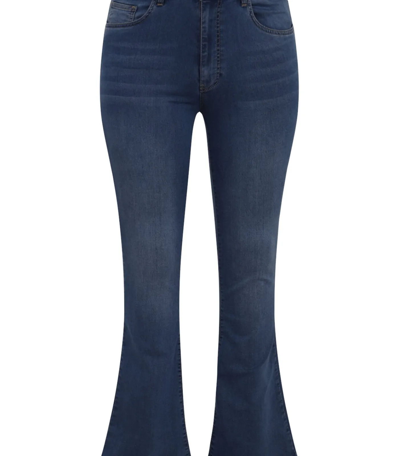 YOEK Dames Jeans Flare Fit Indigo Discount