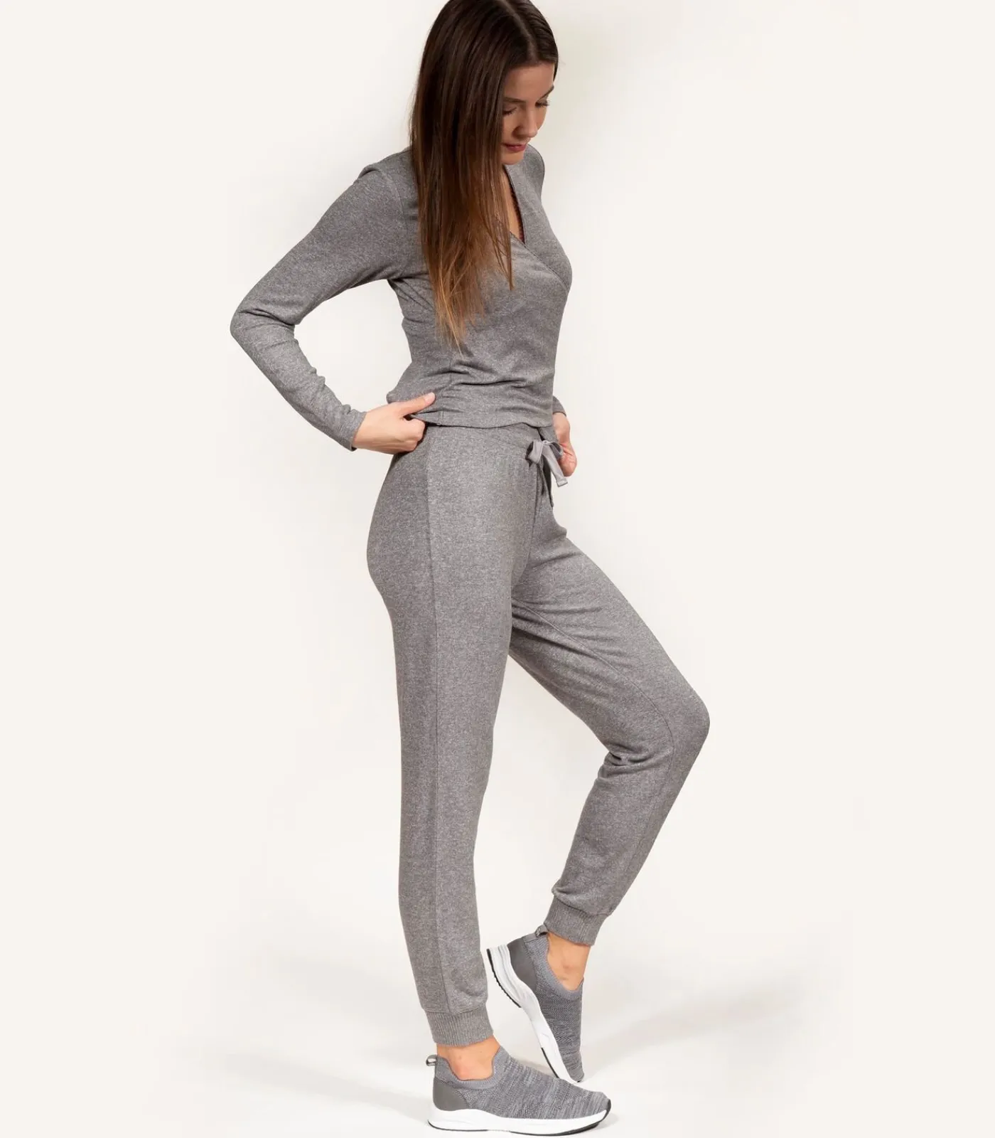 ISOTONER Dames joggerbroek Heather grijs gray