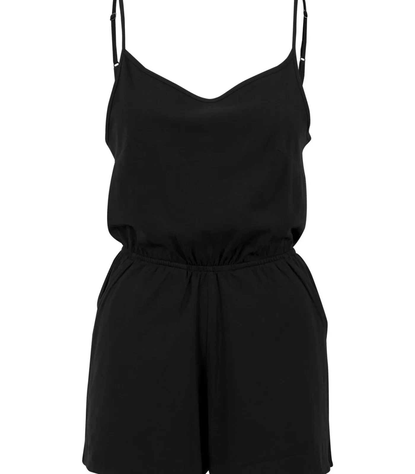 Urban Classics Dames jumpsuits grote maten Short Spaghetti black New