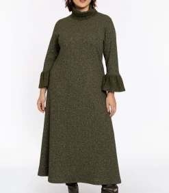YOEK Dames Jurk met lange mouwen lightGreen Discount