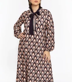 YOEK Dames Jurk print purple Clearance
