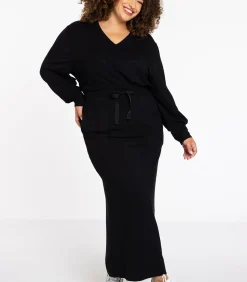 YOEK Dames Rok met koordsluiting black Discount