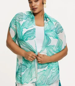 YOEK Dames Sjaal print turquoise