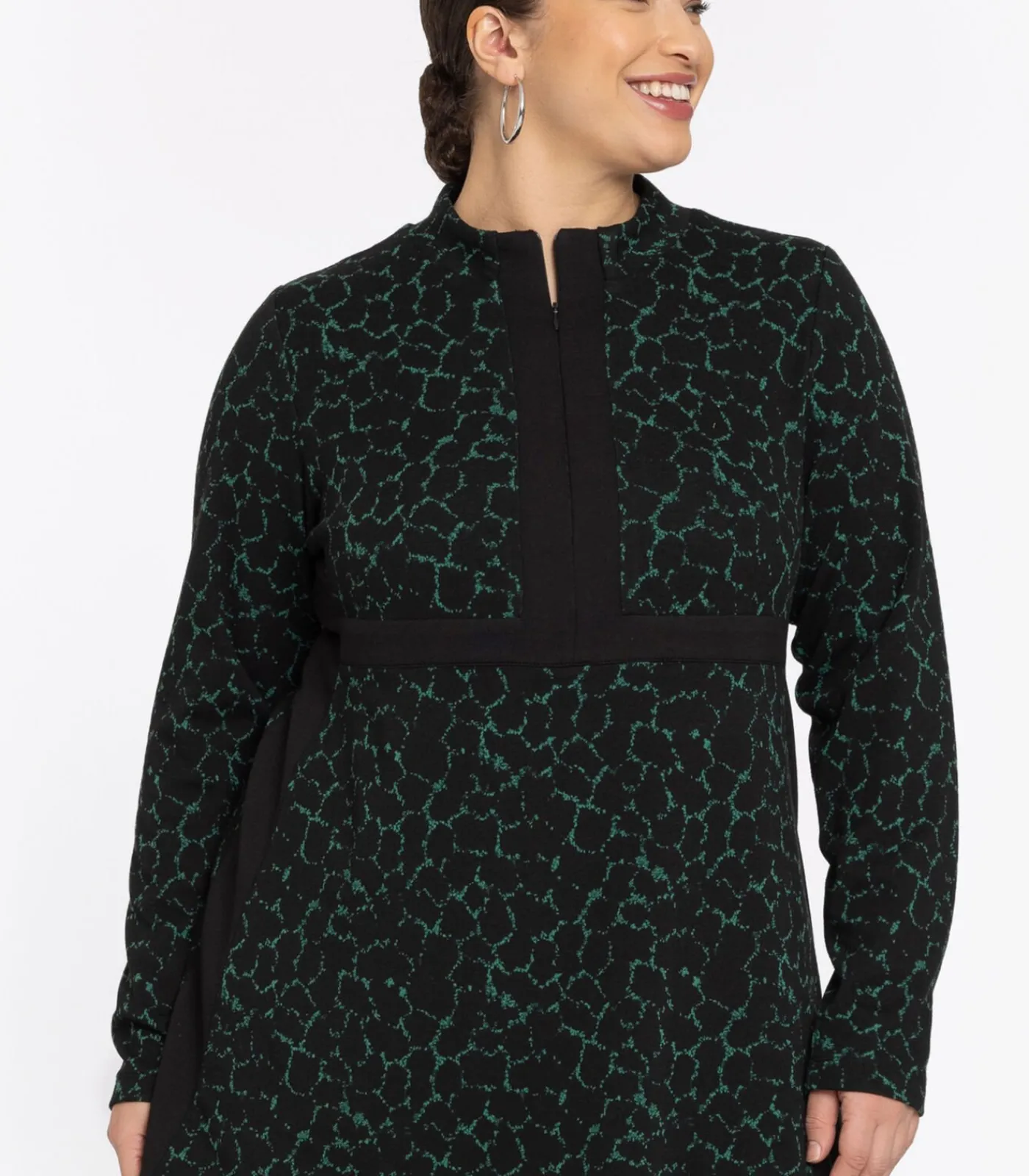 YOEK Dames Tuniek met rits green Outlet