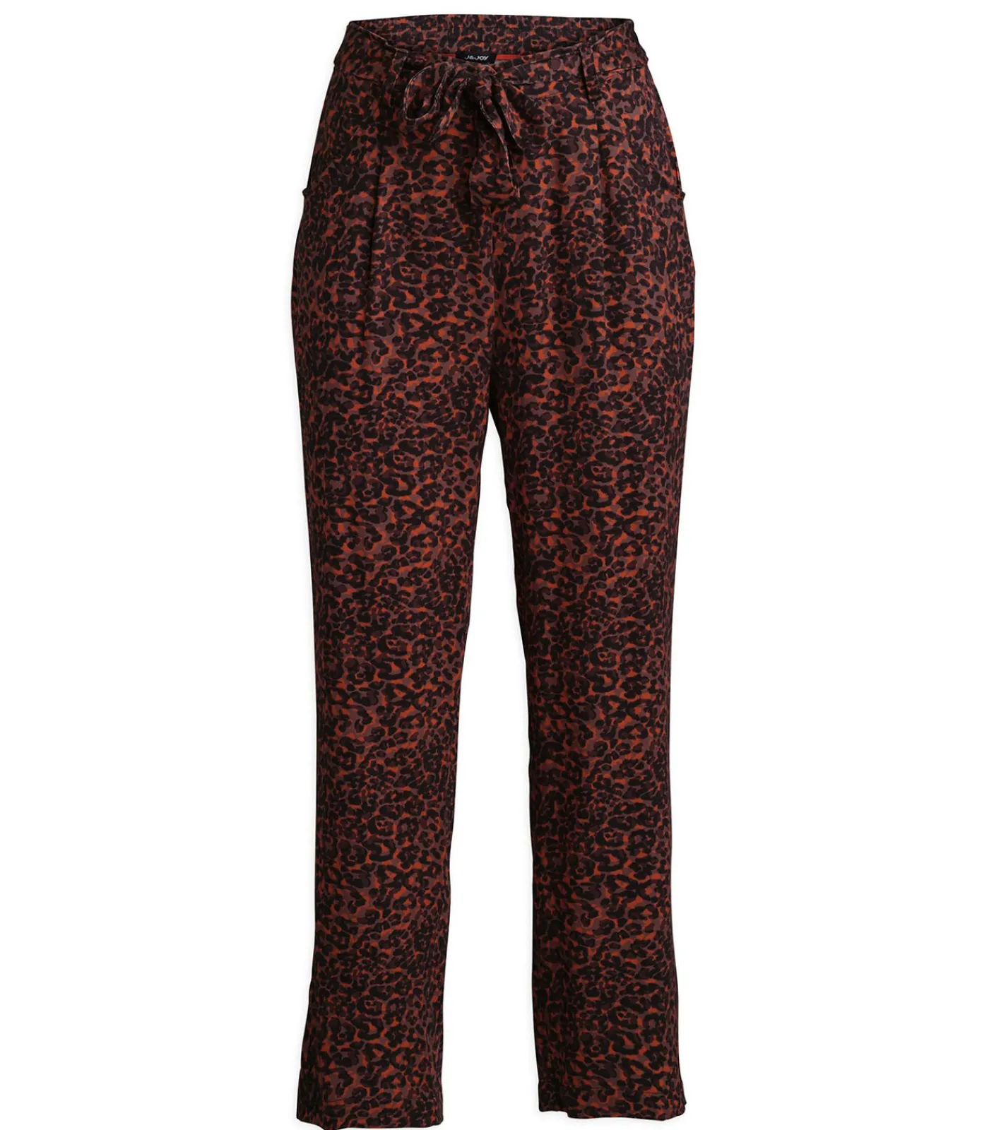 J&JOY Damesbroek met luipaardprint en strikceintuur multicolor Outlet