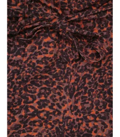 J&JOY Damesbroek met luipaardprint en strikceintuur multicolor Outlet