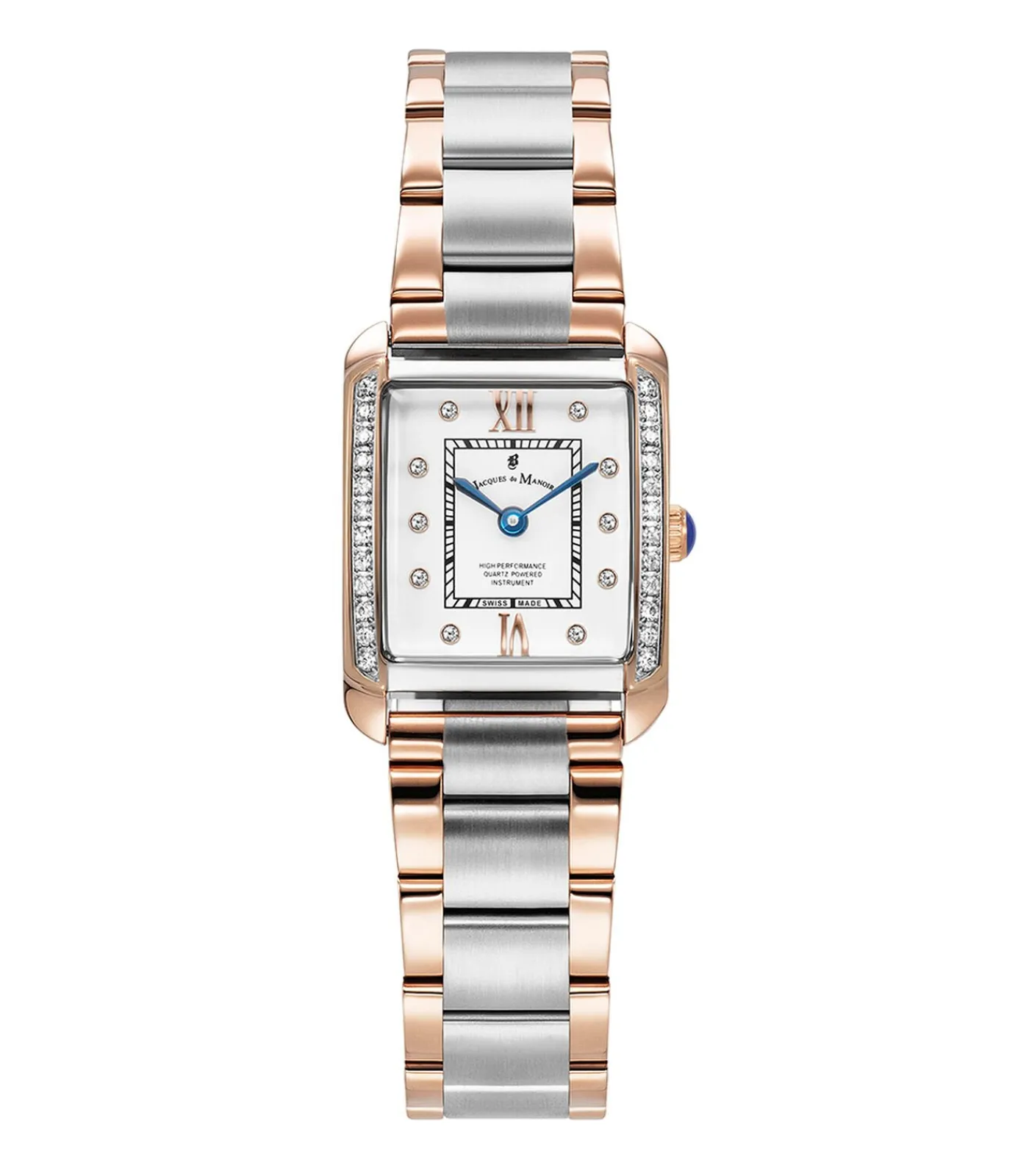 Jacques de Manoir Dameshorloge – Zwitsers kwartsuurwerk met 2 wijzers silver/roseGold Online