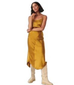 Moss Copenhagen Damesjurk Jeanita yellow Hot