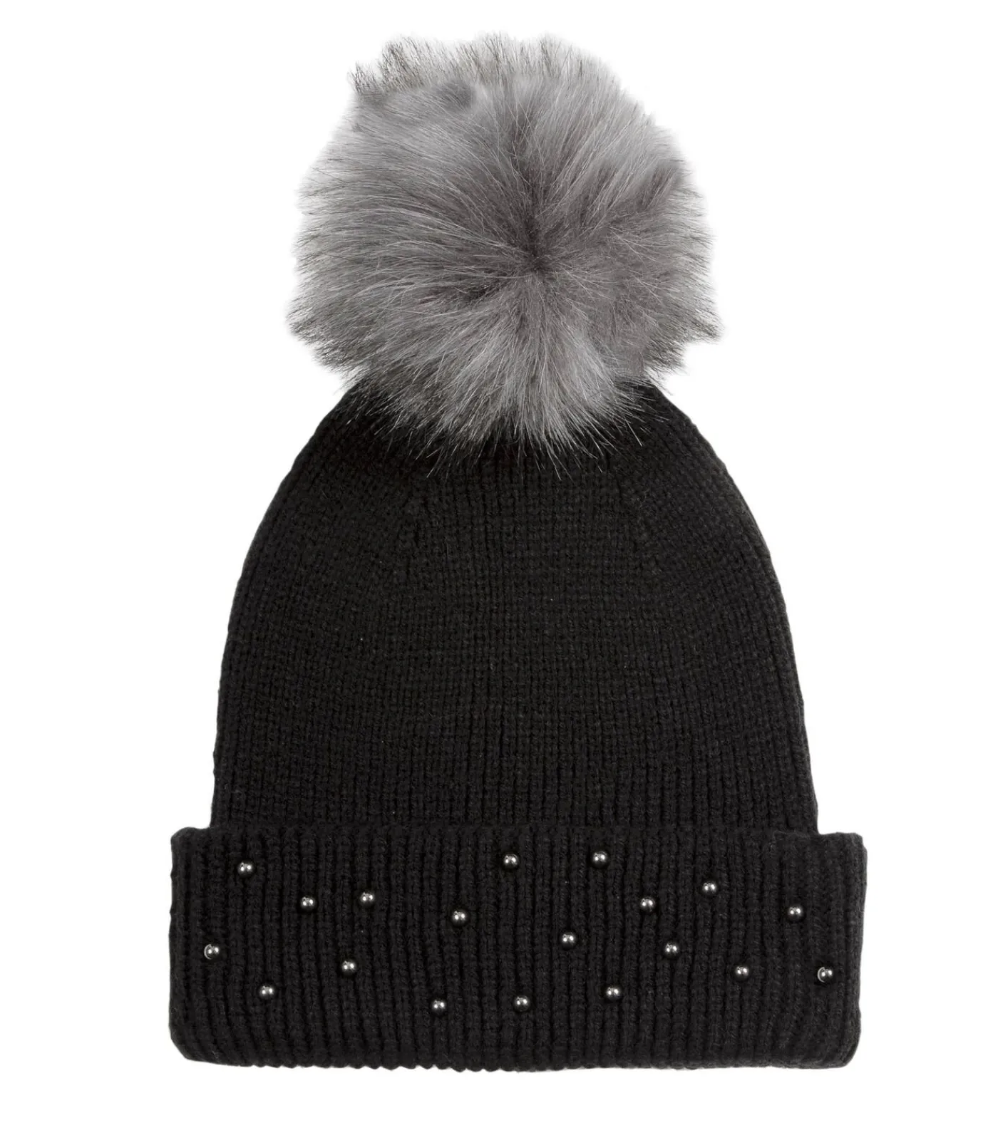 ISOTONER Damesmuts met parels Zwart black New