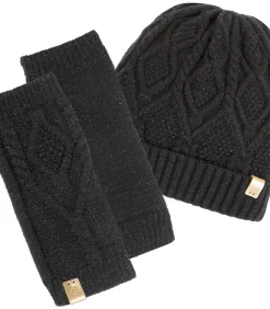 ISOTONER Damespet Soft Touch lurex mesh Zwart black Best