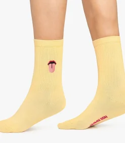 Jimmy Lion Damessokken Mouth yellow Online