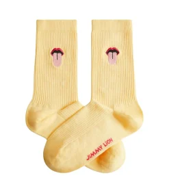 Jimmy Lion Damessokken Mouth yellow Online