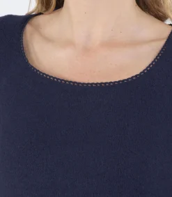 ISOTONER Dames-T-shirt met vierkante hals Navy navyBlue Best