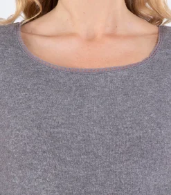 ISOTONER Dames-T-shirt met vierkante hals Heather grijs gray Online