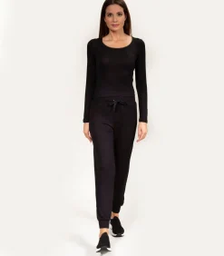 ISOTONER Dames-T-shirt met vierkante hals Zwart black Sale