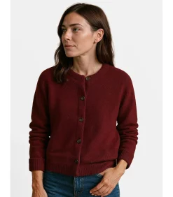 J&JOY Damesvest met knoopsluiting bordeaux Discount