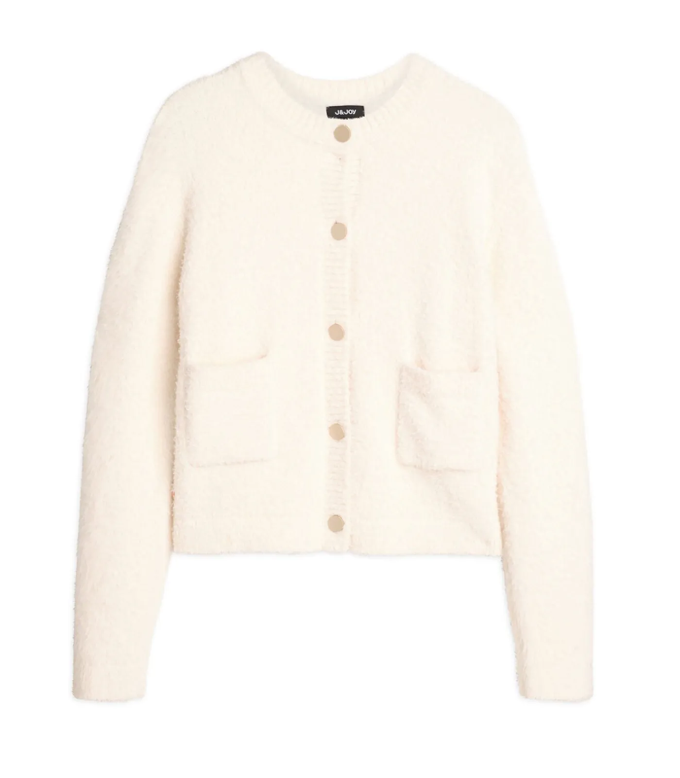 J&JOY Damesvest met knoopsluiting en zakken beige Sale