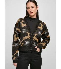 Urban Classics Damesvest oversized christmas (GT) black Outlet