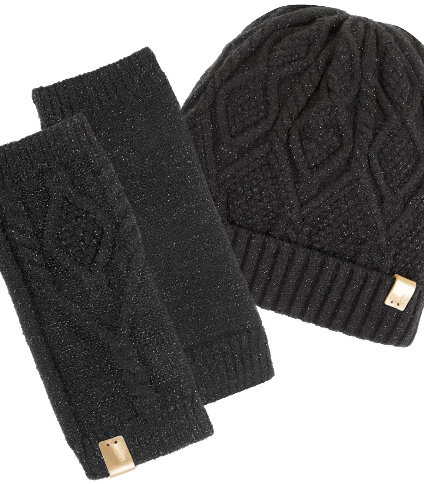 ISOTONER Dameswanten Soft Touch lurex mesh Zwart black Sale