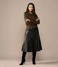 Mart Visser Delilah Leren Rok Donkerbruin darkBrown Best