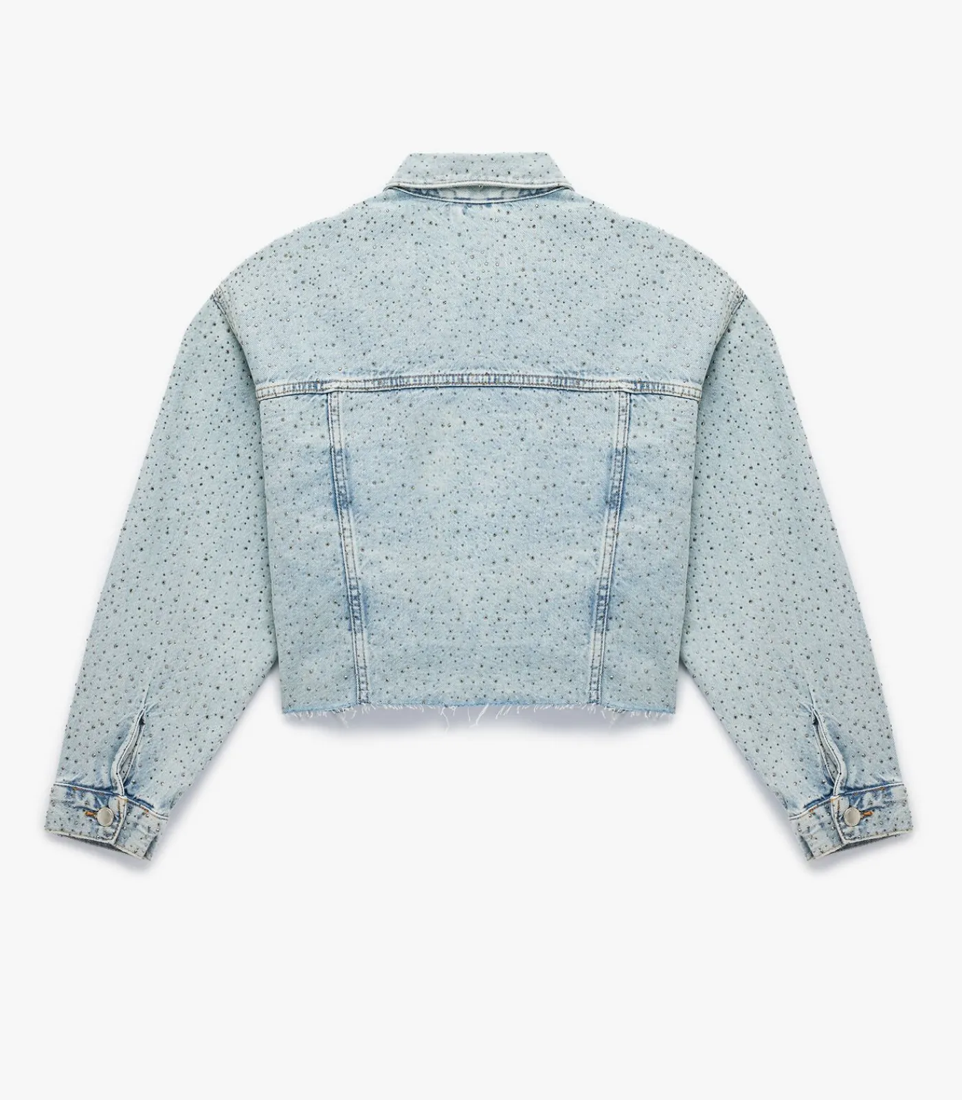 Koton Denim Jas Knoopsluiting Lange Mouwen Met Strass Indigo