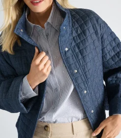 Marie Méro Donkerblauw jasje met opstaande kraag blue