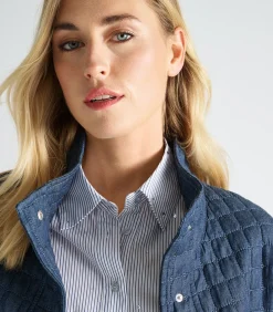 Marie Méro Donkerblauw jasje met opstaande kraag blue