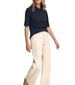 Polo Club Donkerblauwe polo met halflange mouwen en geborduurd -logo navyBlue Online