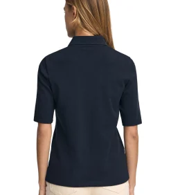 Polo Club Donkerblauwe polo met halflange mouwen en geborduurd -logo navyBlue Online