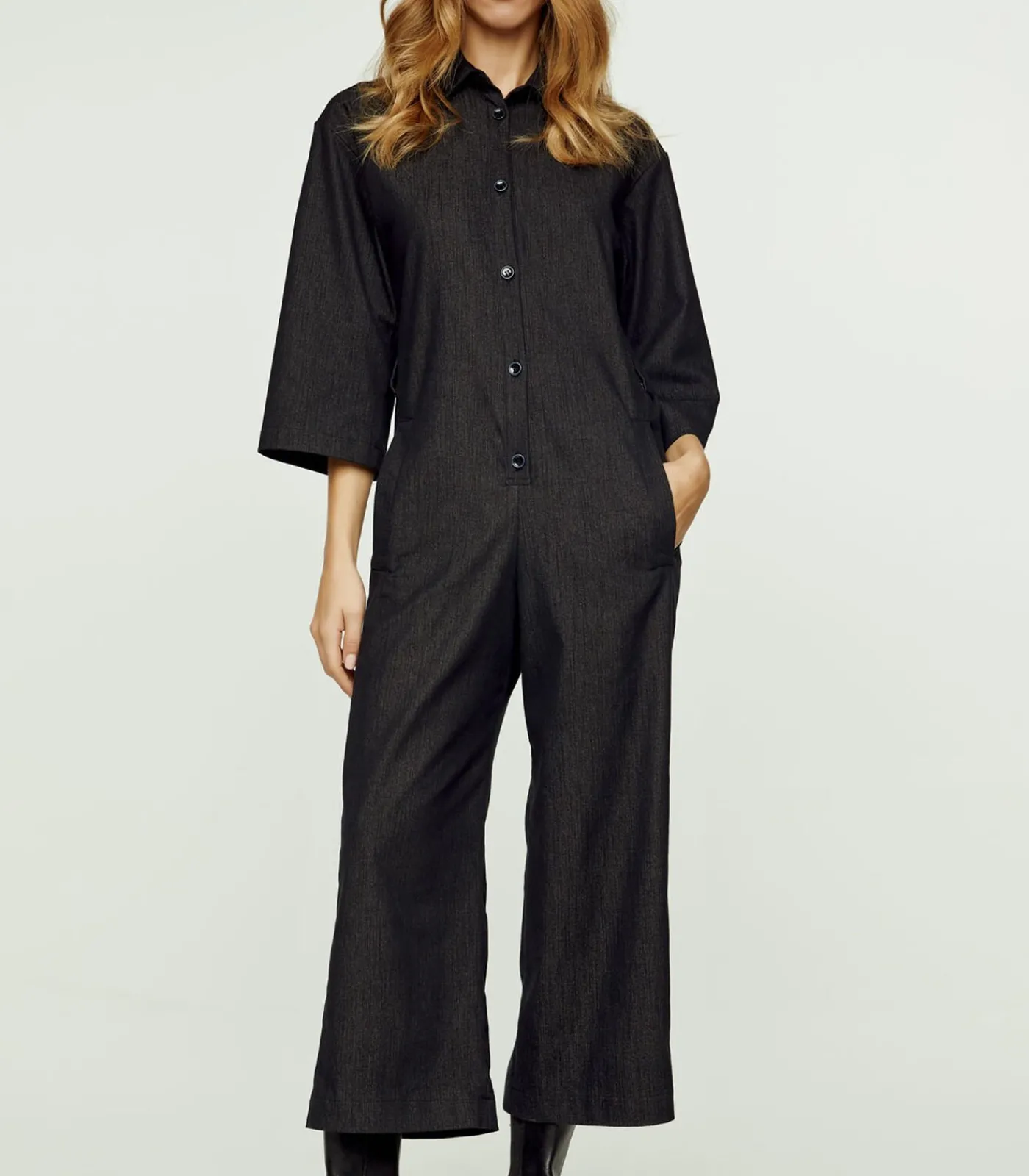 Conquista Donkergrijze denim jumpsuit antraciteGrey