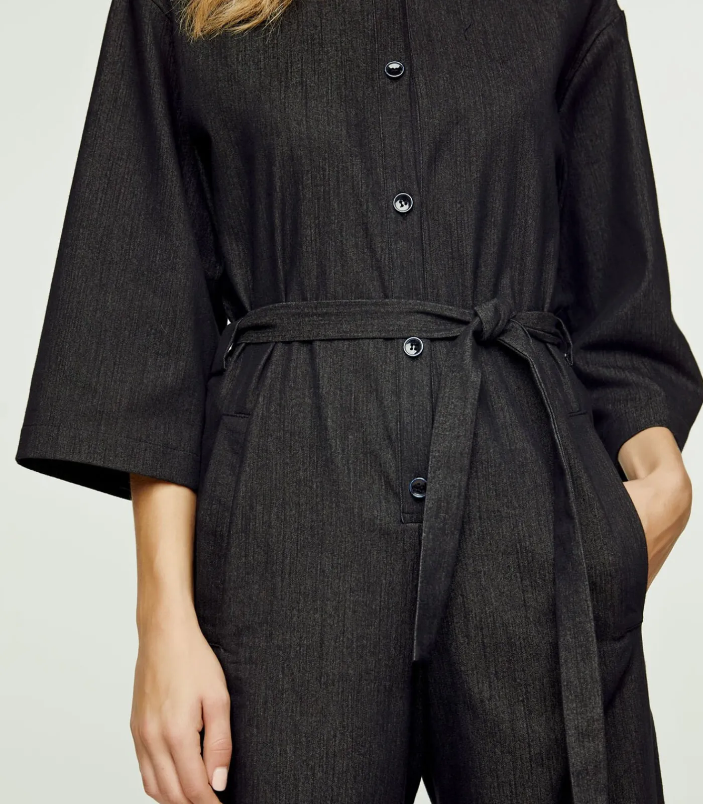 Conquista Donkergrijze denim jumpsuit antraciteGrey