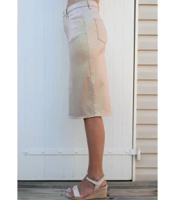 BLEU D'AZUR DOUC - STRETCH KATOENEN ROK beige Sale