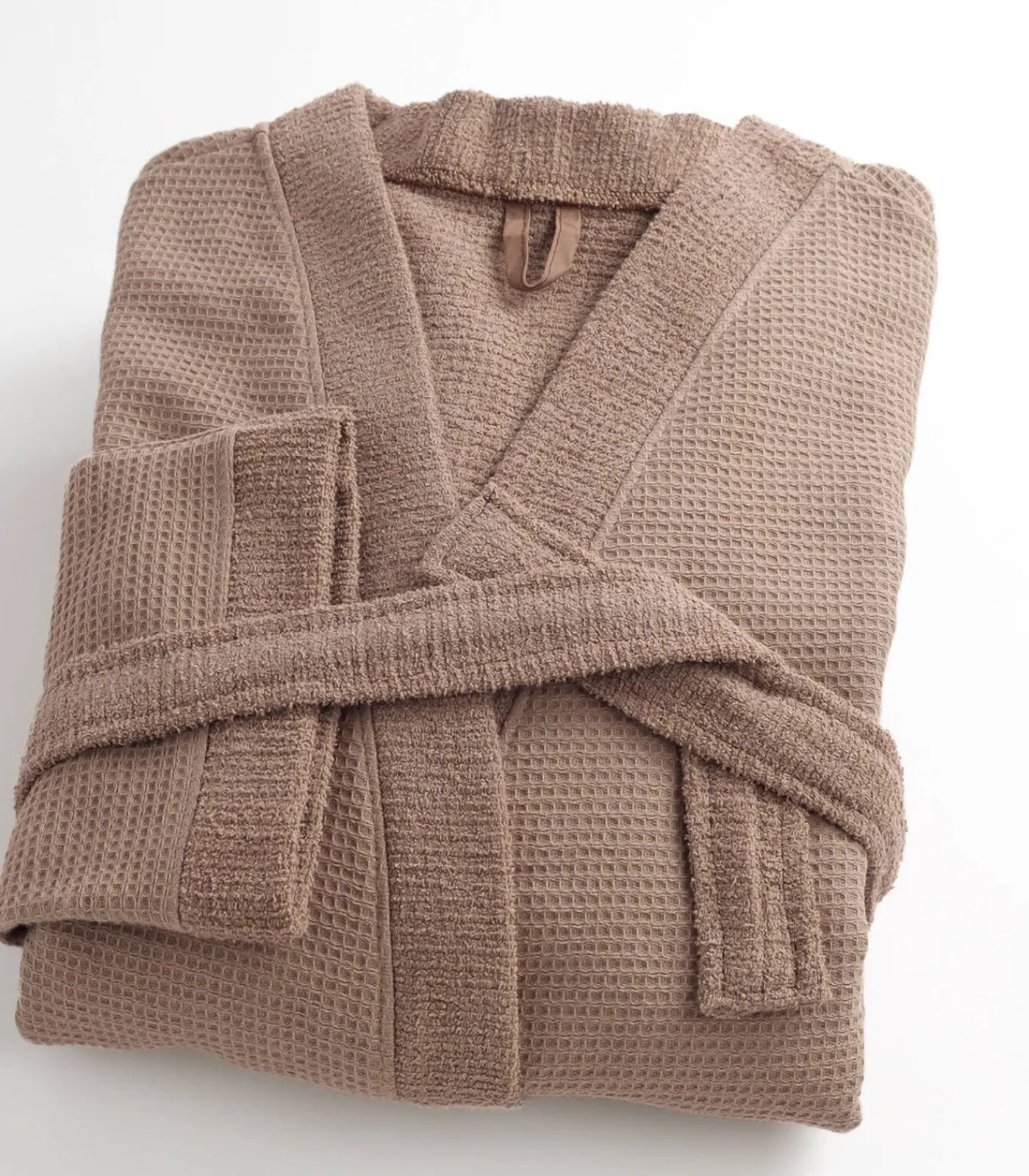 Linandelle Dubbelzijdige badstof nestbadjas van donkerbruin katoen l taupe Outlet