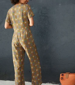 La Fiancée ecovero MAYZI vloeibare jumpsuit darkBeige Clearance