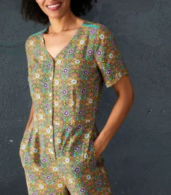 La Fiancée ecovero MAYZI vloeibare jumpsuit darkBeige Clearance