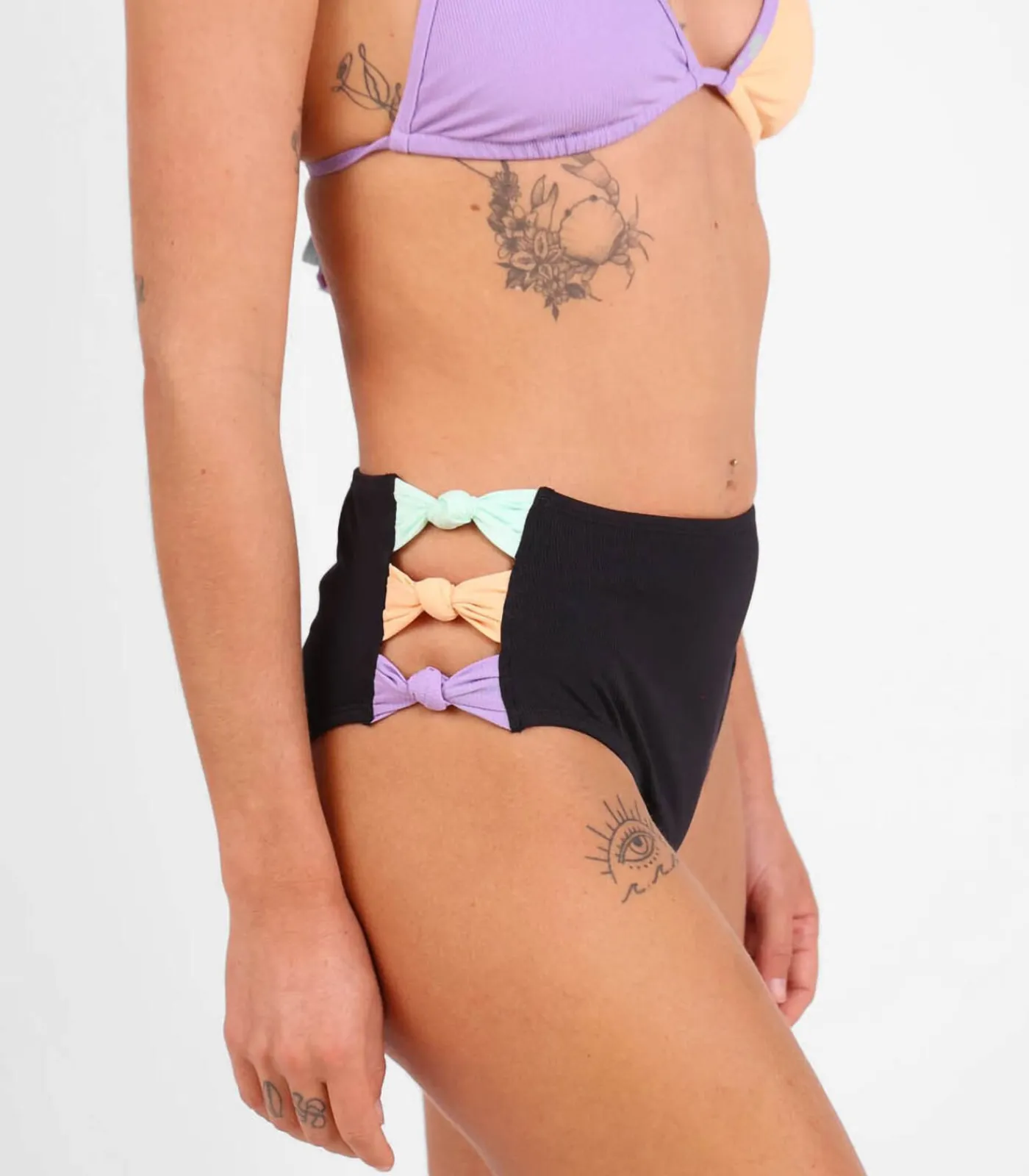 Oxbow Effen hoge taille met geknoopte zijkanten VICTORIA black Online