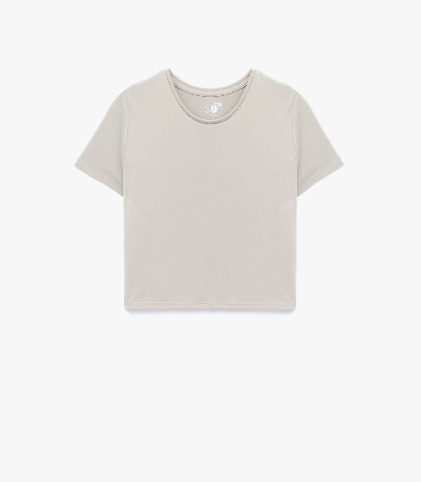 Koton Ekru T-shirt Modal Korte Mouwen Ronde Hals beige Discount
