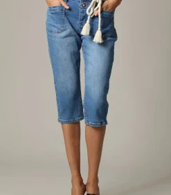 Deeluxe ELARA - Lange, casual bermudashort van slim-fit blauw denim blueSky Best