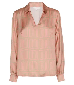 Marie Méro Elegante blouse met knoopsluiting en lange mouwen coral Discount