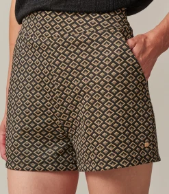 Deeluxe ELERIA - Shorts met geometrisch patroon voor dames black