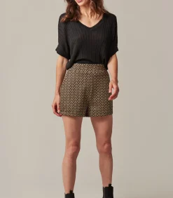 Deeluxe ELERIA - Shorts met geometrisch patroon voor dames black
