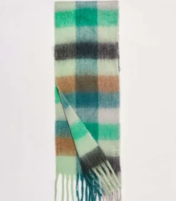 La Fiancée ENJOY gebreide sjaal met kleurrijke ruit mintGreen Hot